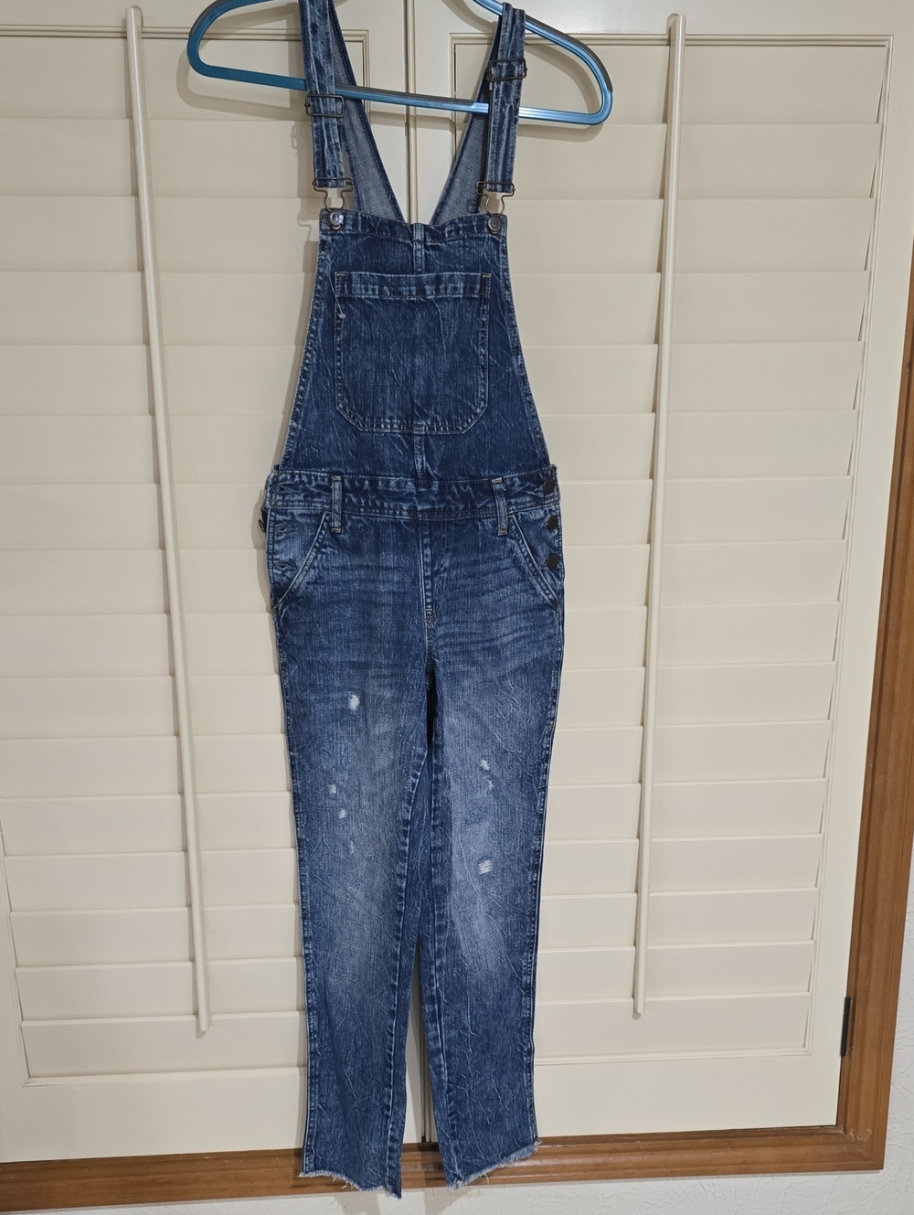 NWOT Aeropostale Medium Blue Denim Overalls with Tan Patch